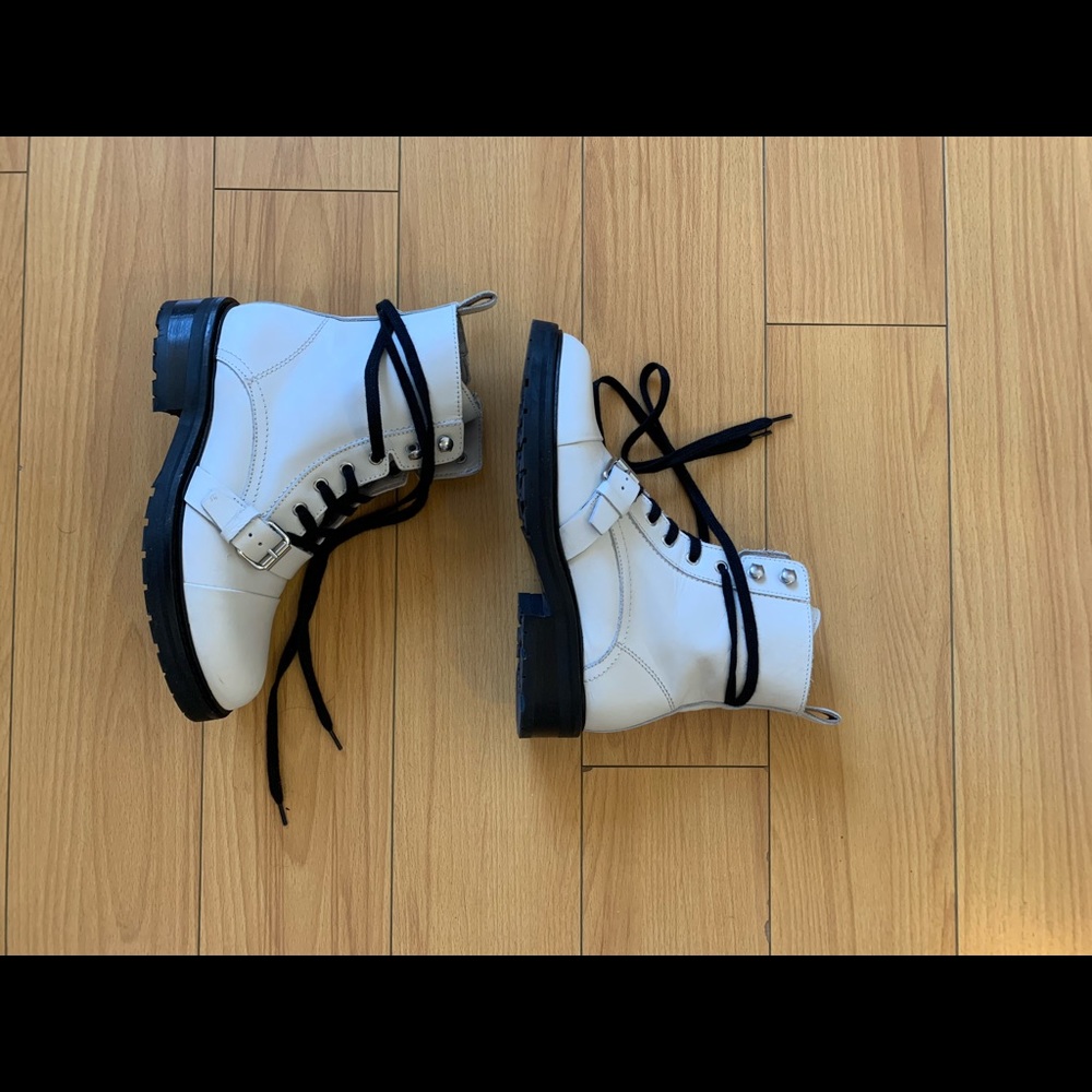 Like new All Saints Donita Combat boots in white